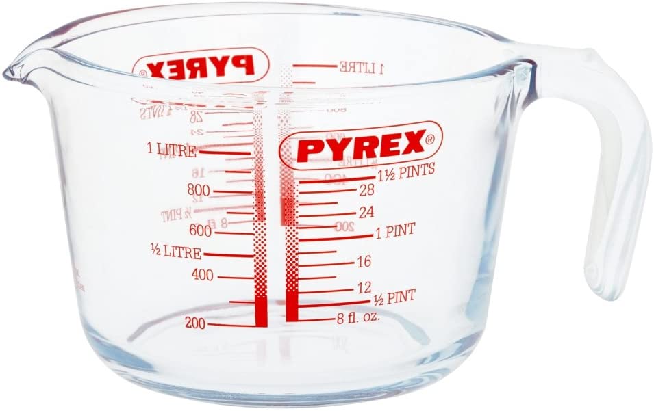 Pyrex Glass Measuring Jug, 1L, Transparent, 1 Litre