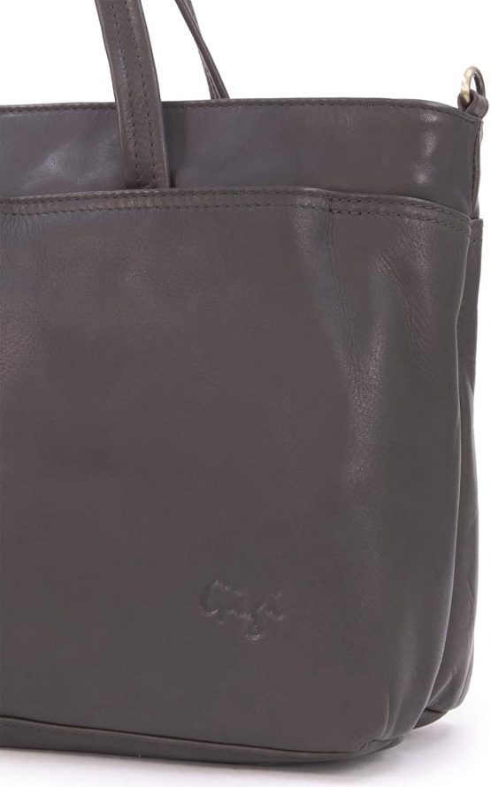 GIGI - Women's Large Leather Tote Handbag - Shoulder Bag/Cross Body With Extra Detachable Adjustable Strap - OTHELLO 6490 - Image 4