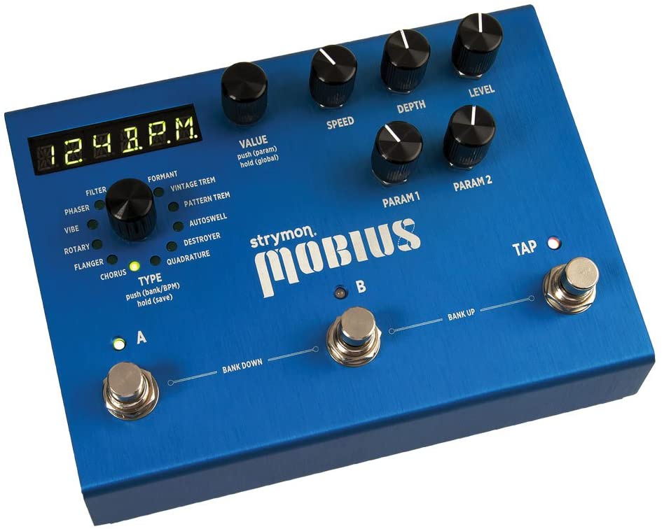 Strymon Mobius Modulation Guitar Effec ts Pedal - Effect for Guitars, Blue