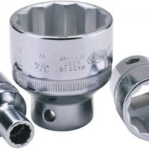 Draper 24880 Elora Bi-Hexagon Socket, 1/2" Square Drive, 11/16" BSW, Blue