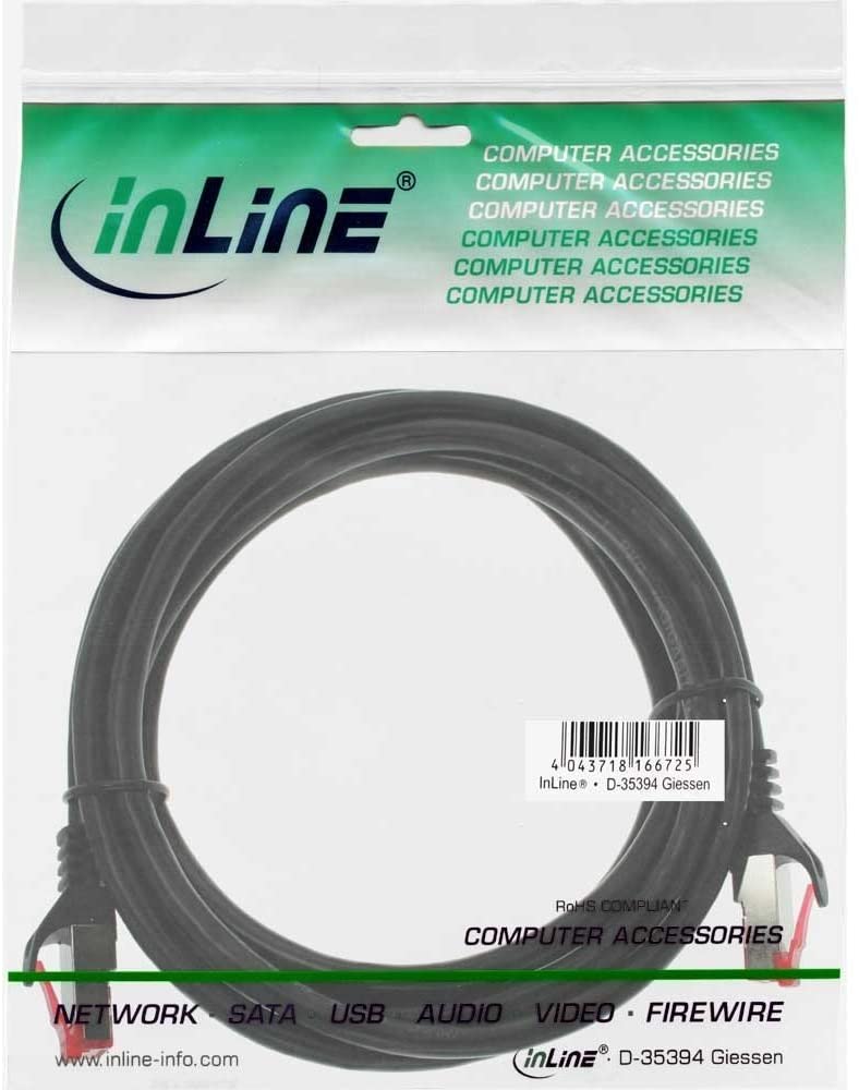 InLine Patch Cable 250 MHz Cat6 S-FTP Black 0.5 m, 0.50m - Image 3