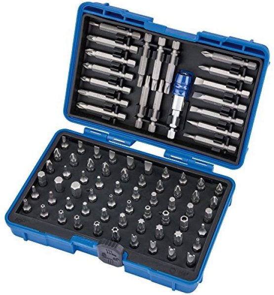 Draper 82396 Screwdriver and Magnetic Bit Holder Set (80 Piece), Silver