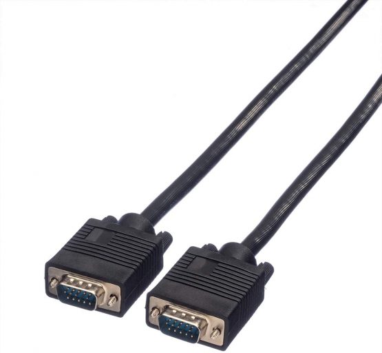 ROLINE VGA cable | Monitor cable with HD D-Sub connector For connection of laptop • Graphics card • Beamer l Black 2m