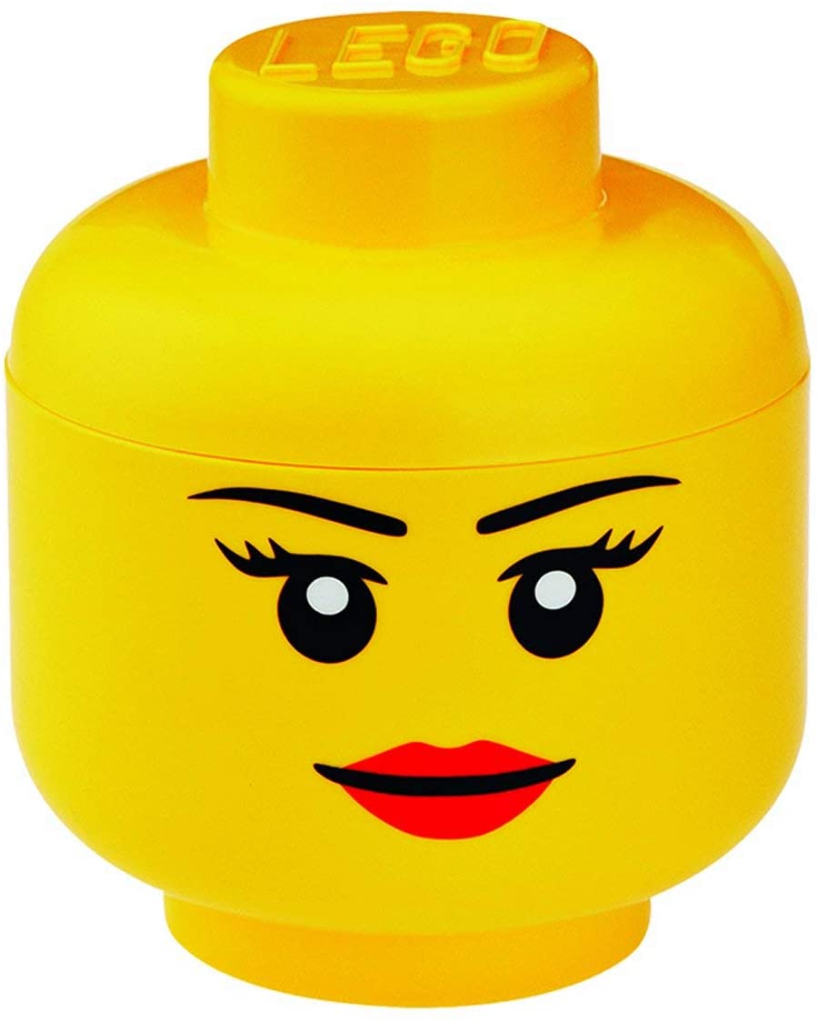 Lego Storage Head Small Girl, Yellow