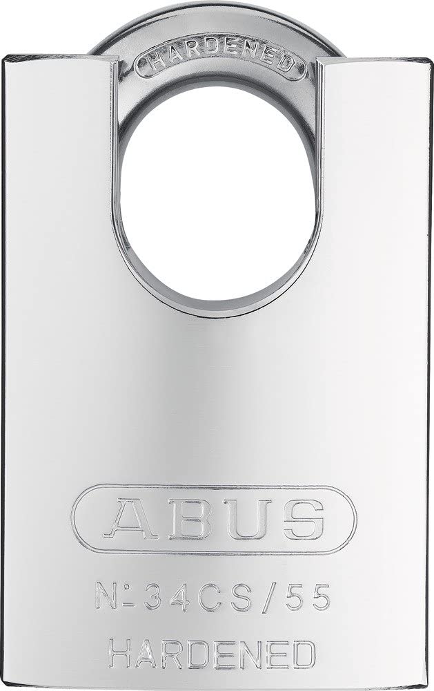 ABUS 20071 Hardened Steel Closed Shackle Padlock, White, 55 mm