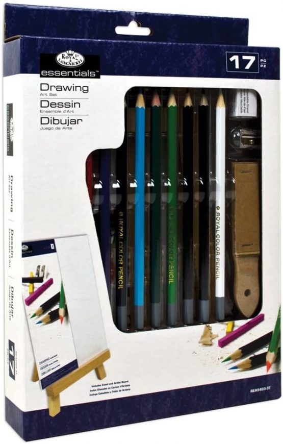 Royal & Langnickel 17 Piece Artist Colour Drawing Sketching Pencil & Easel Set - Image 2