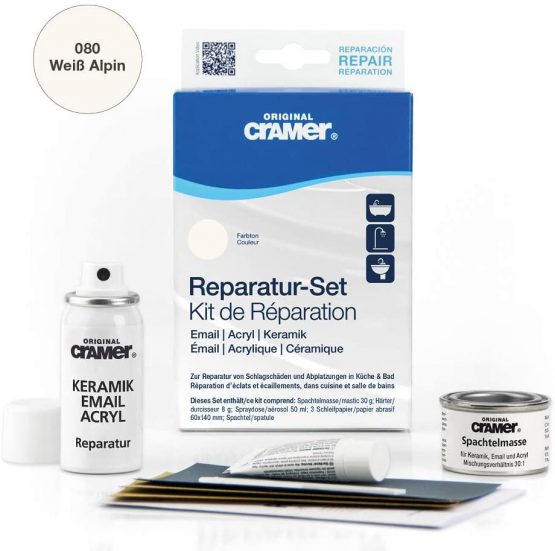 Cramer S203AMZ Ceramic / Enamel Repair Kit for Baths, Sinks and Counter Tops, Colour: Alpine White