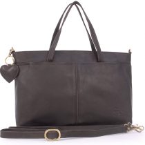 GIGI - Women's Large Leather Tote Handbag - Shoulder Bag/Cross Body With Extra Detachable Adjustable Strap - OTHELLO 6490