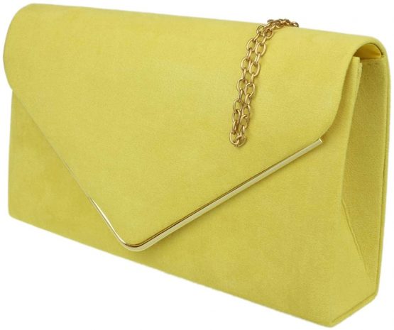 Girly Handbags Faux Suede Clutch Bag Envelope Metallic Handbag - Image 2