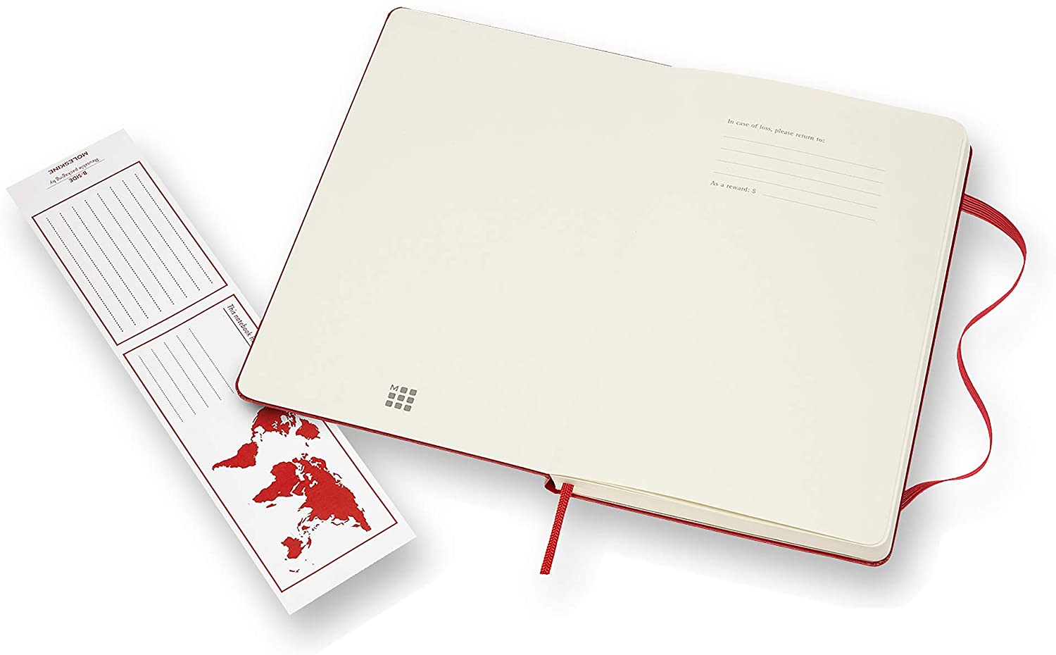 Moleskine Classic Notebook, Notebook With Plain Pages, Soft Cover and Elastic Closure, Red, Large, 13 x 21 cm, 240 Pages - Image 4