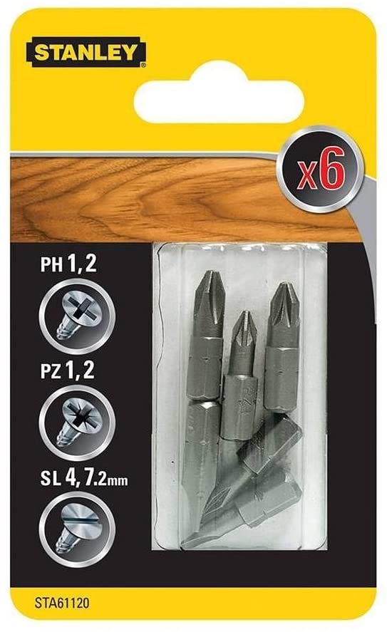 Juego de 6 puntas de 25mm, Schwarz