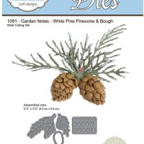 Elizabeth Craft Designs Elizabeth Craft Metal Die Garden Notes Whitepine Boughs and Pinecone, Acrylic, Multicolour, 0.25x13.97x21.59 cm