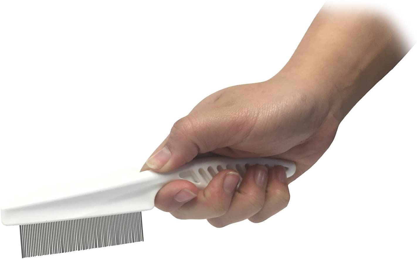 Medisure Nit Comb with Handle, Large, White, Red - Image 2