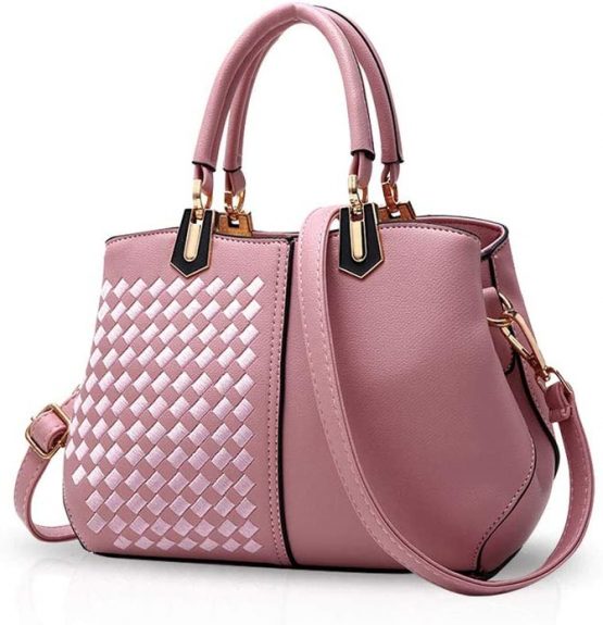NICOLE&DORIS Women Lady Handbags Shoulder Bag Crossbody Bag Tote Satchel Purse PU Leather Light Pink