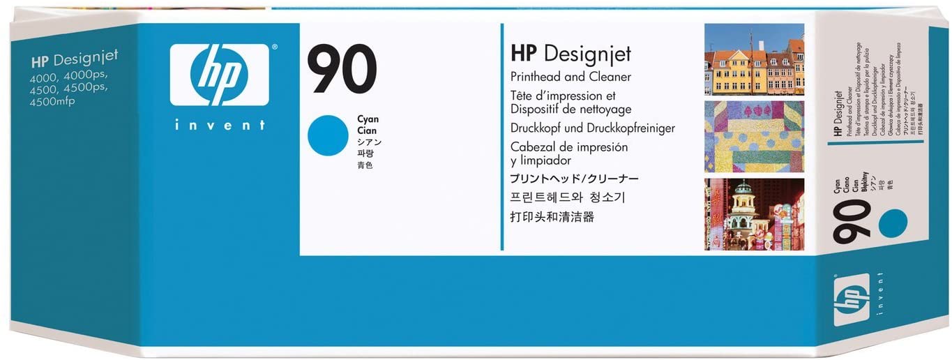 HP 90 - C5055A - 1 x Cyan - Printhead with cleaner - For DesignJet 4000, 4020, 4500, 4520, DesignJet Scanner 4520