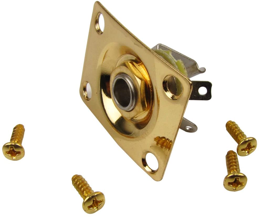 Musiclily 1/4 Inch 6.35mm Rectangular Mono Input Guitar Jack Plate Plug Socket for USA Les Paul Epiphone Style Electric Guitar Replacement - Image 2