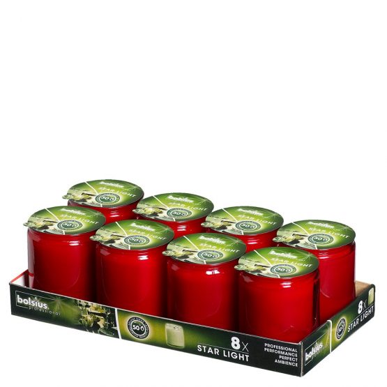Bolsius 103422531841 Starlight Jar Candle, Red (Pack of 8) - Image 2
