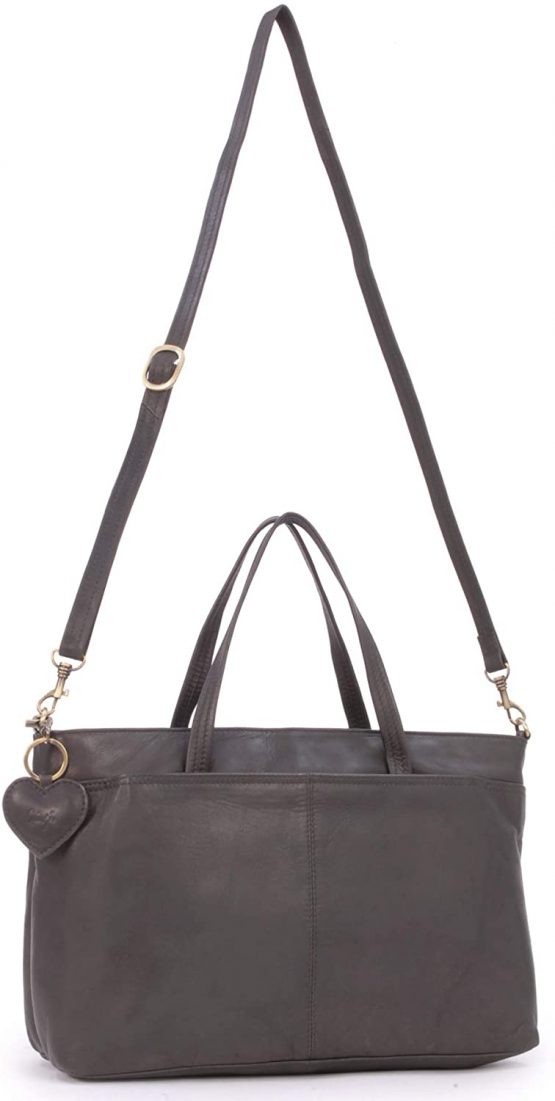 GIGI - Women's Large Leather Tote Handbag - Shoulder Bag/Cross Body With Extra Detachable Adjustable Strap - OTHELLO 6490 - Image 2