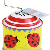 Lena 52762 x Toys Turning Handle Approx. 10.5 x 7.5 cm, with Melody The Spring, Musical tin, for Children Over 18 Months. Ladybird Motif, Colourful