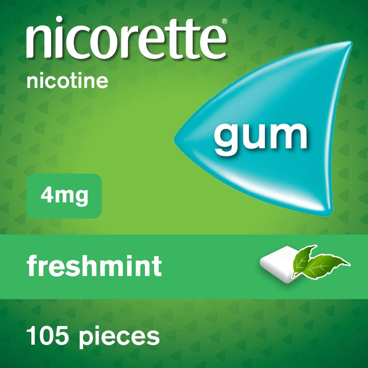 Nicorette Freshmint 4 mg Gum Nicotine 105-Pieces, Nicotine Gum (Quit Smoking and Stop Smoking Aid)