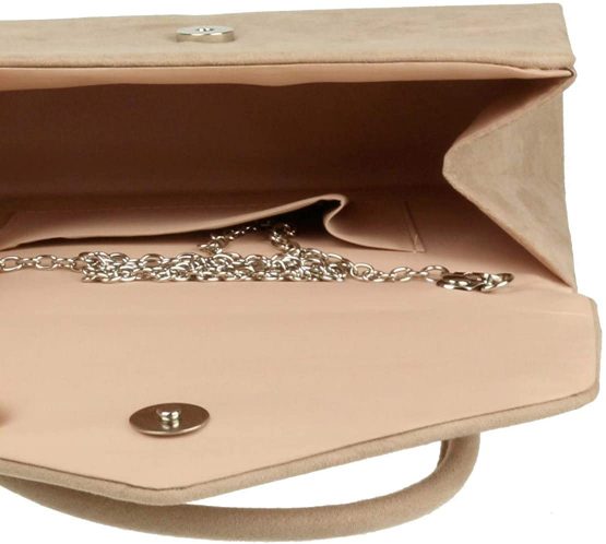 Girly HandBags Top Handle Faux Suede Clutch Bag Grab Holder Womens Handbag - Image 4