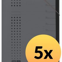 Elba Chic 42496AZ Folder Recycled Card 450 g/m² (Pack of 12 Compartments with Blank Tabs Pack of 5 Charcoal Folder File Chic A4 Charcoal