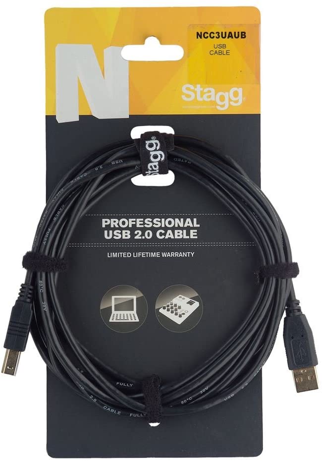 Stagg NCC5UAUB 5 metre High Speed USB 2.0 Cable, Black