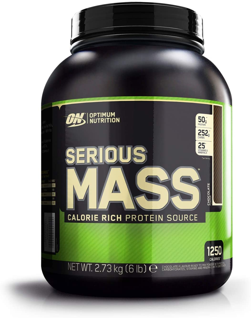 Optimum Nutrition Serious Mass Protein Powder High Calorie Mass Gainer with Vitamins, Creatine and Glutamine, Chocolate