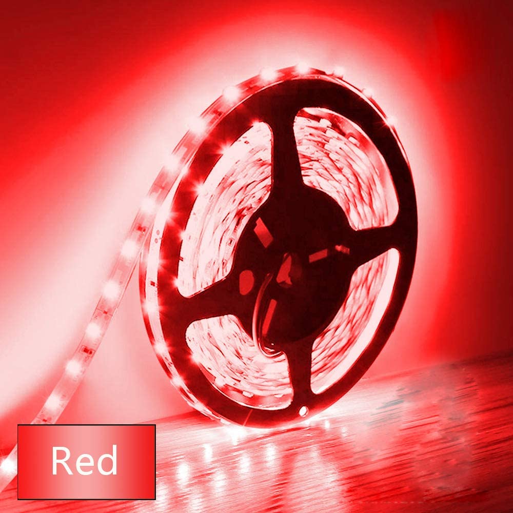 Red LED Strip Light 16ft/5M 300 Units SMD 5630 12V Non-waterproof IP20 LED Tape Ribbon Lighting (NO Power Supply/Plug)