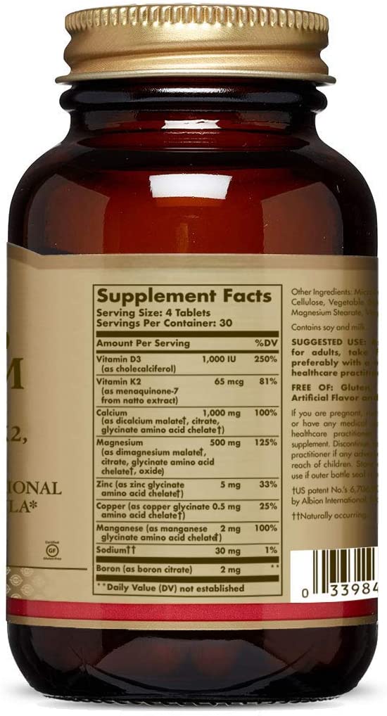 Solgar Ultimate Bone Support Tablets - Food Supplement, Pack of 120 - with Calcium, Magnesium, Vitamin D3, K2 and Zinc - Image 2