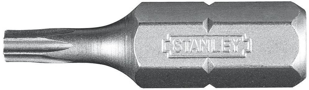 Stanley 168843B T25 25mm Torx Insert Bit (25 Pieces), Silver, T25 25mm Pack 25