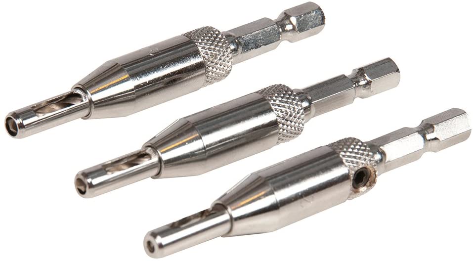 Silverline 380647 Hinge Drill Bit Set 3pce 2, 2.8 and 3.6 mm, multicolour