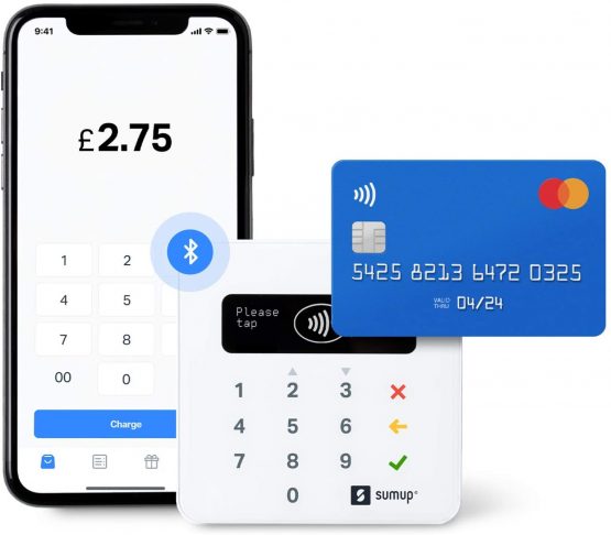 SumUp Air mobile card terminal for contactless payments with Credit & Debit  Card, Apple & Google Pay – NFC RFID money card reader – practical credit  card reader - BigaMart