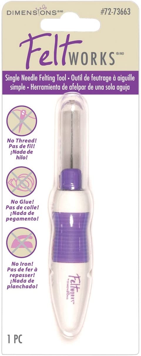 DIMENSIONS Replaceable Single Needle Felting Tool, Polyester blend, Multi-Colour, 11.5 x 2 x 2 cm