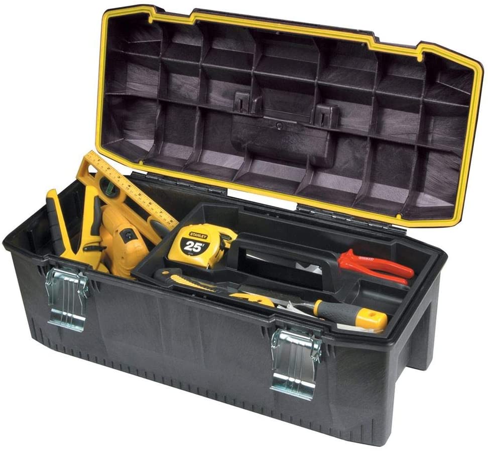 STANLEY FATMAX Waterproof Toolbox Storage with Heavy Duty Metal Latch,  Portable Tote Tray for Tools and Small Parts, 28 Inch, 1-93-935 - Power  Tool Combo Packs 