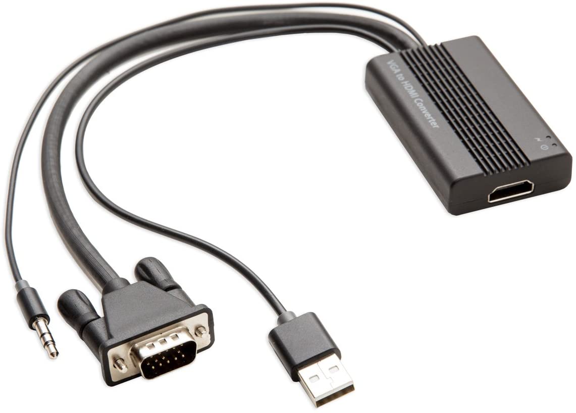 Syba VGA to HDMI Converter with Audio Support, Black