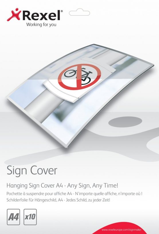 Rexel A4 Hanging Sign Cover - Pack of 10