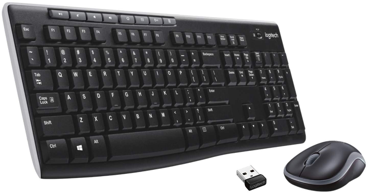 Logitech MK270 Wireless Keyboard and Mouse Combo for Windows 2.4 GHz Wireless, Compact Mouse, 8 Multimedia and Shortcut Keys