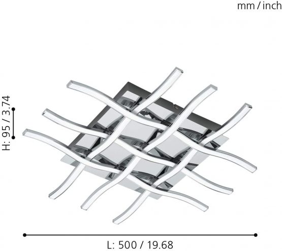 EGLO Lasana 1 LED Ceiling Light 6-Bulb Material: Steel, Plastic, Colour: Chrome, White - Image 3