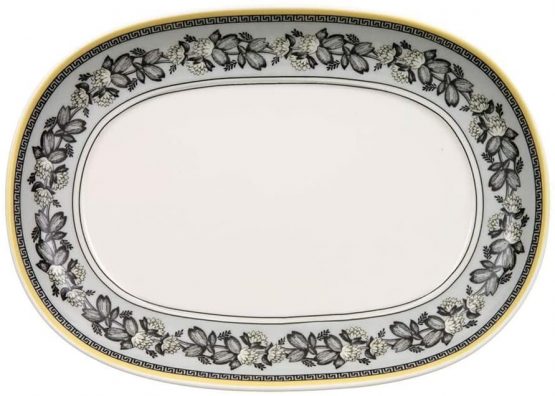 Villeroy & Boch Audun Farm Pickle Dish, Premium Porcelain, White/Grey, 20 cm