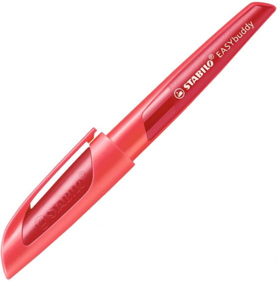 Ergonomic School Fountain Pen - STABILO EASYbuddy M Nib Coral/Red