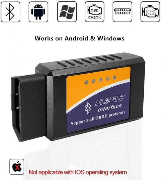 OBD2 Bluetooth Scanner Code Reader Reset for Android Windows, Auto Car Diagnostic Scan Tool OBDII Adapter for Check Engine Light