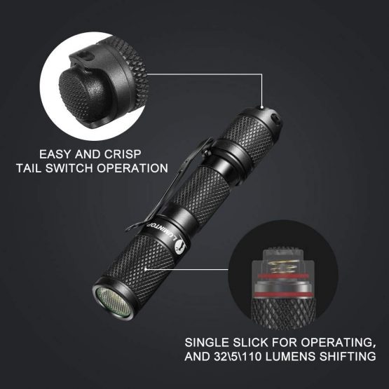LUMINTOP Tool AAA LED Torch, Keyring Torch Super Bright with 110LM OSRAM LED, 3 Modes, IP68 Waterproof, Best for Camping, Hiking, Hunting, Backpacking, Fishing and EDC - Image 3
