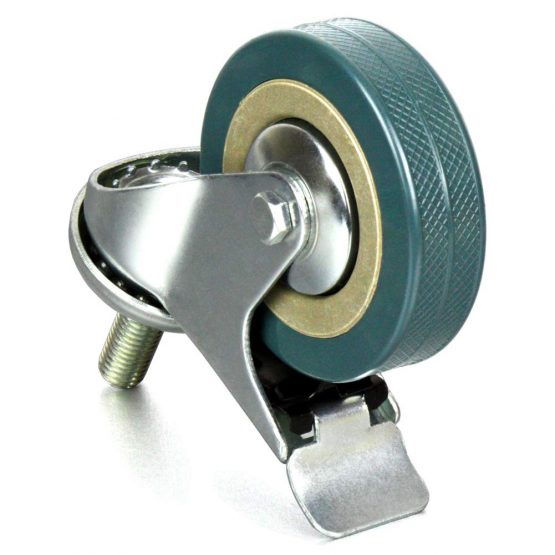 H&S 4 Castor Wheels Heavy Duty 75mm PU Rubber Swivel Trolley Furniture Caster with Brakes - Screw - Image 2