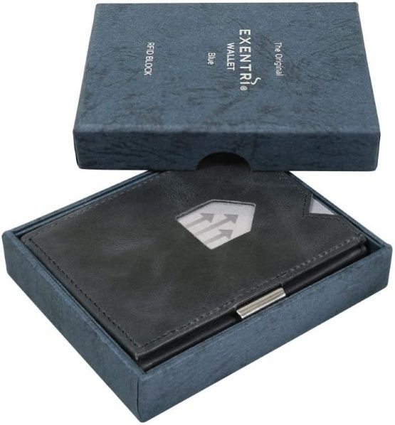 EXENTRI Leather Trifold Wallet - RFID Blocking w/Stainless Steel Locking Clip - Image 4