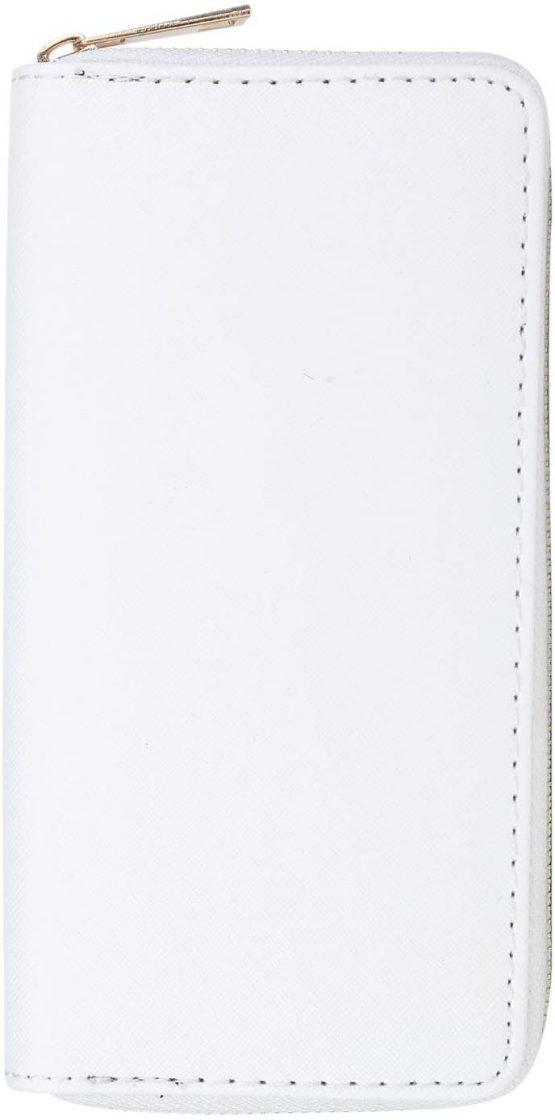 DonDon Women’s Purse Wallet Pocket Plain White - Image 2