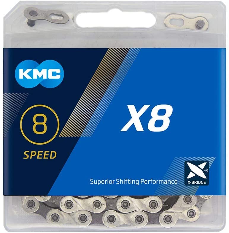 KMC X8-93 - 8 Speed Silver/Grey Chain,114L