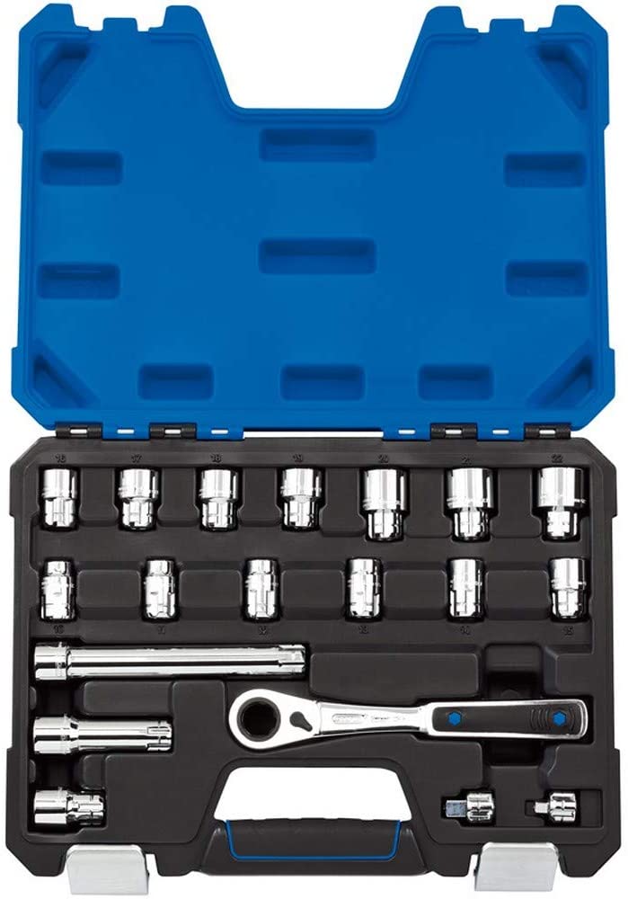 Draper 16482 Go Through 19 Piece Metric Socket Set, 20 mm , Blue, 20mm