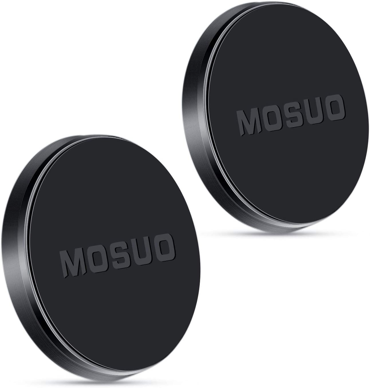 MOSUO Magnetic Phone Holder, 2 Pack with 4 Metal Plates - Dashboard, Windshield Compatible for iPhone Samsung, GPS - Black