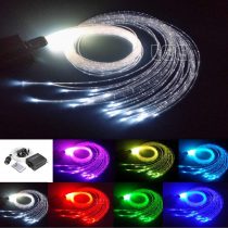 Upgraded 16W Fibre Optic Curtain Light APP Waterfall Light Kit for House Decor Sensory Room or Autistic Kids, RGBW Sound Activated Light Engine+Flash Point Fiber Optic Cable【300pcs*0.75mm*3m】